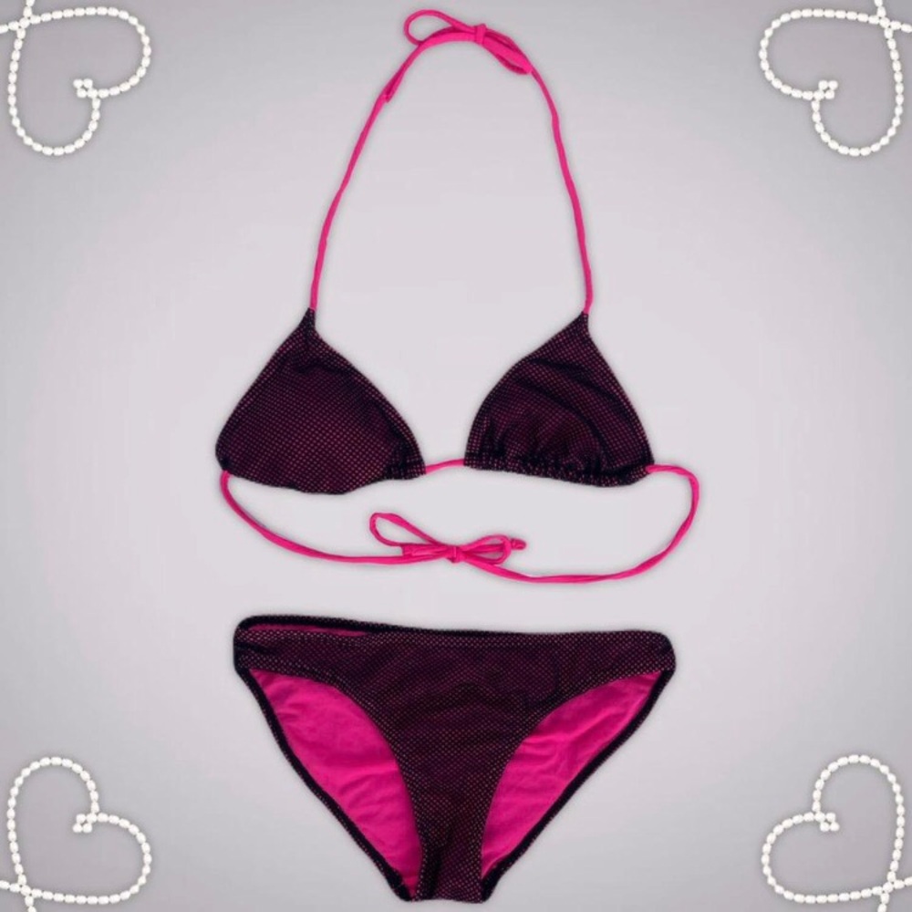No Boundaries Mesh Overlay Hot Pink Bikini